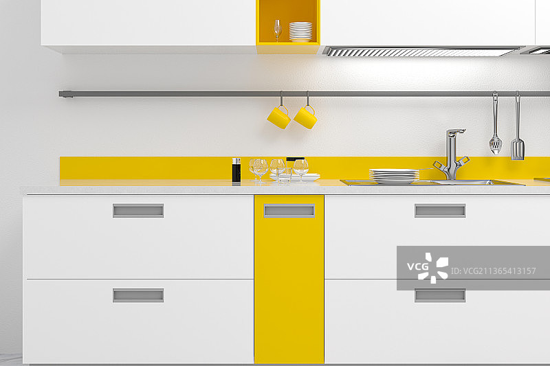 3D现代厨房图片素材