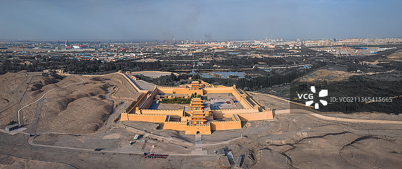 甘肃长城天下第一雄关嘉峪关城楼图片素材