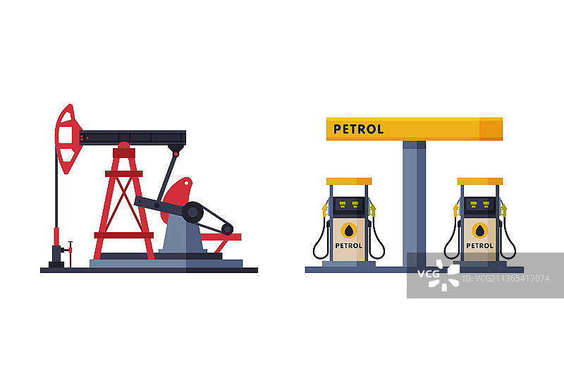 带抽油机的油井作为地上驱动装置图片素材