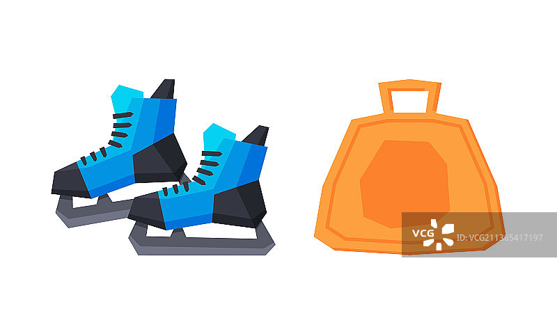 溜冰鞋和滑雪碟图片素材