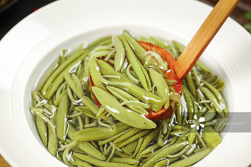 勺子舀着太湖莼菜图片素材