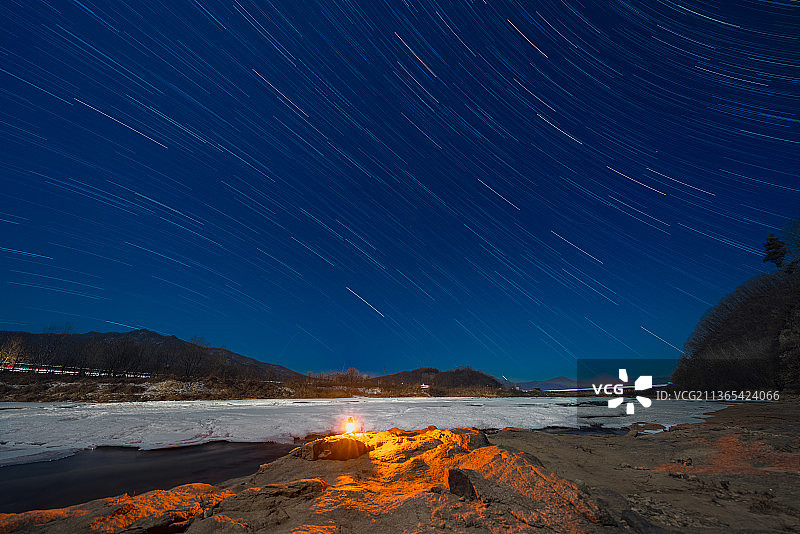 宽甸毛甸子星轨图片素材