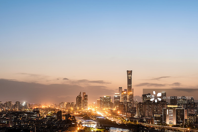 北京国贸CBD与四惠桥夜景图片素材