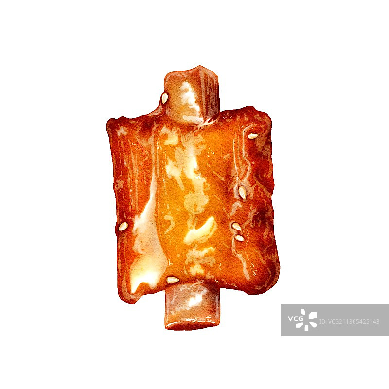水彩盐焗排骨图片素材
