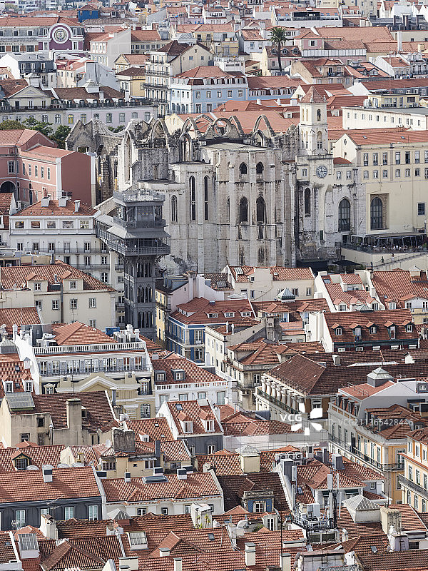 俯瞰里斯本老城区图片素材