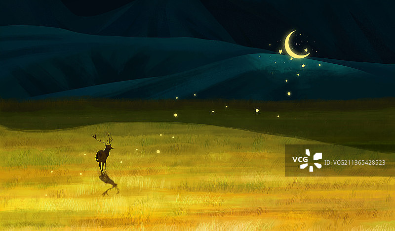 唯美场景插画|追光图片素材