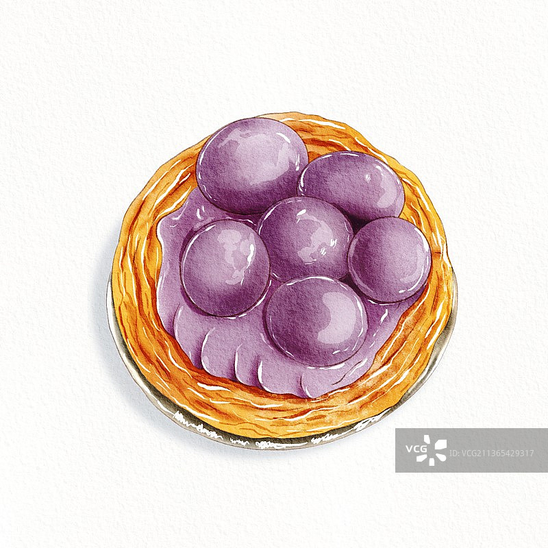 水彩水果蛋挞图片素材