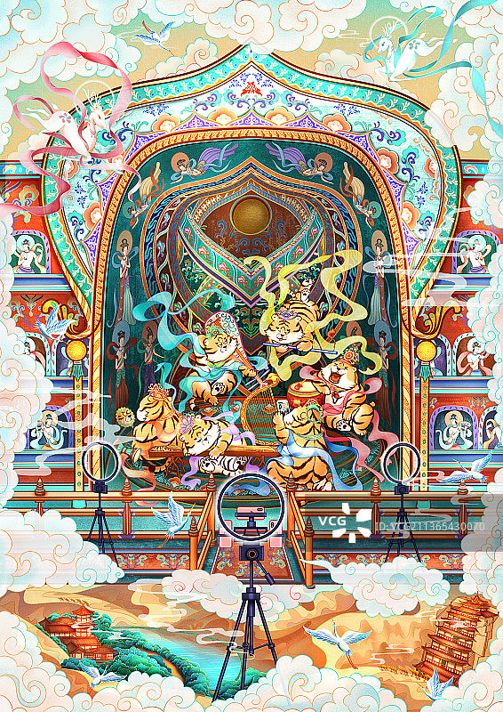 敦煌有萌虎图片素材