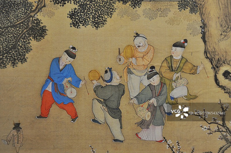 故宫博物院清代《画弘历元宵行乐图轴》图片素材