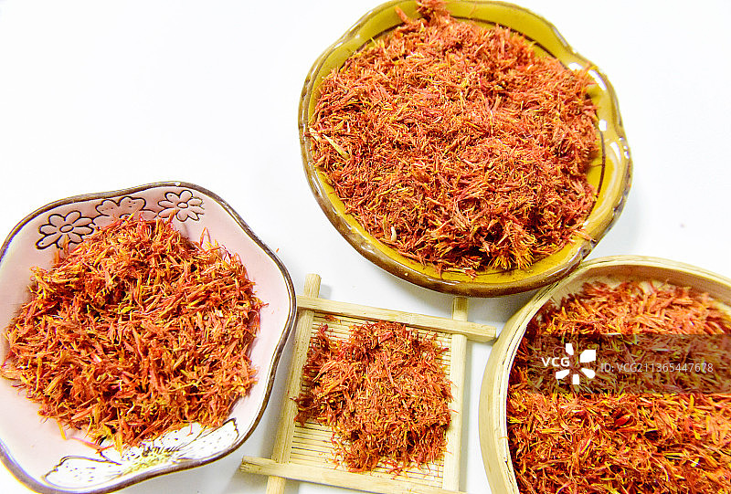 传统道地中药材红花图片素材