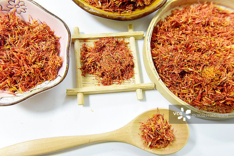 传统道地中药材红花图片素材