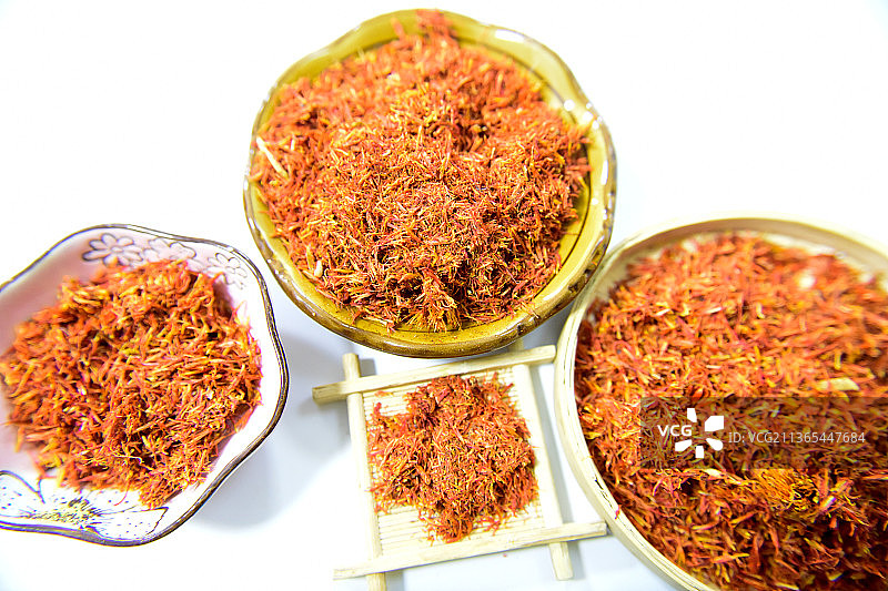 传统道地中药材红花图片素材