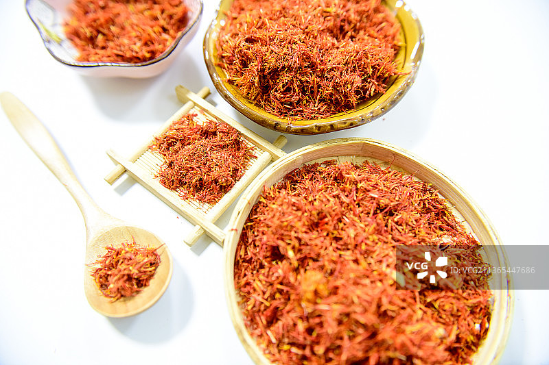 传统道地中药材红花图片素材