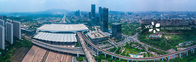 全景图航拍深圳城市建筑图片素材