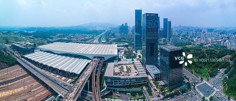 全景图航拍深圳城市建筑图片素材
