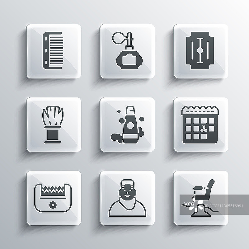 理发店顾客和理发椅图片素材