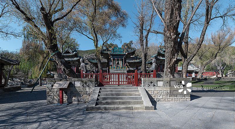 中国山西省太原市晋源区晋祠建筑群图片素材