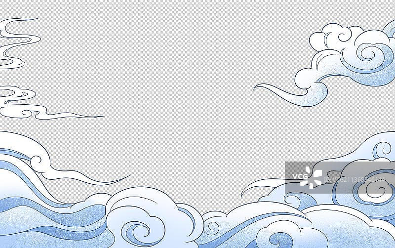 云朵国潮风插画祥云图片素材