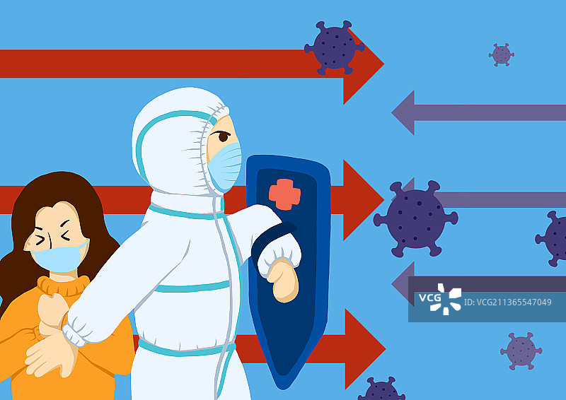 医疗工作者抵抗病毒图片素材