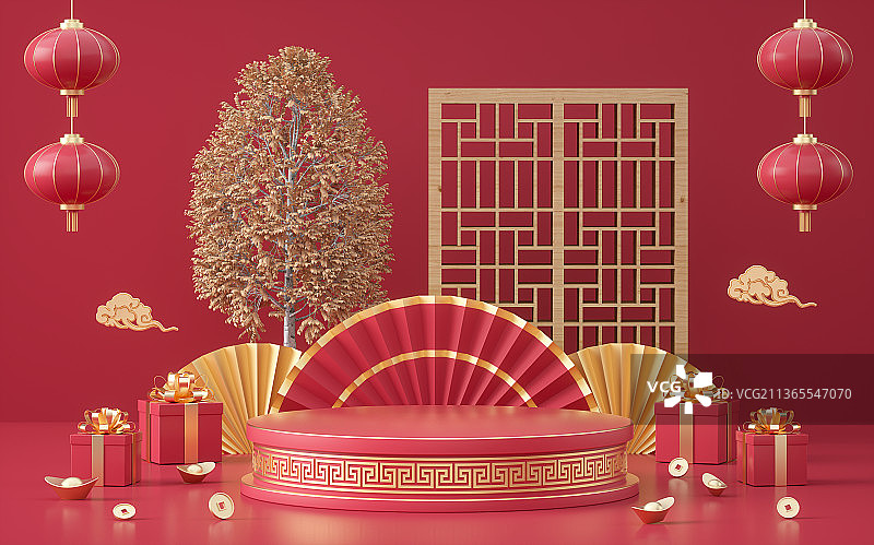 产品展台三维图形喜庆节日背景图片素材