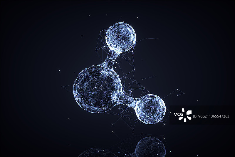 3D渲染的分子结构图片素材