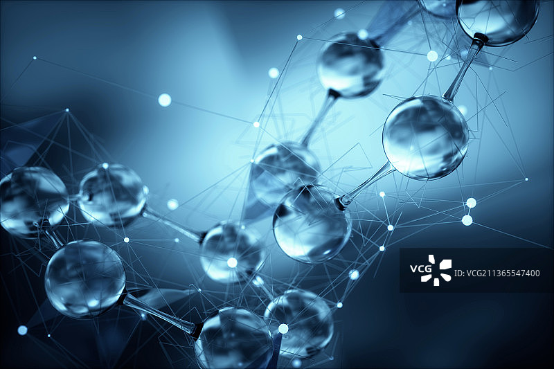 3D渲染的分子结构图片素材