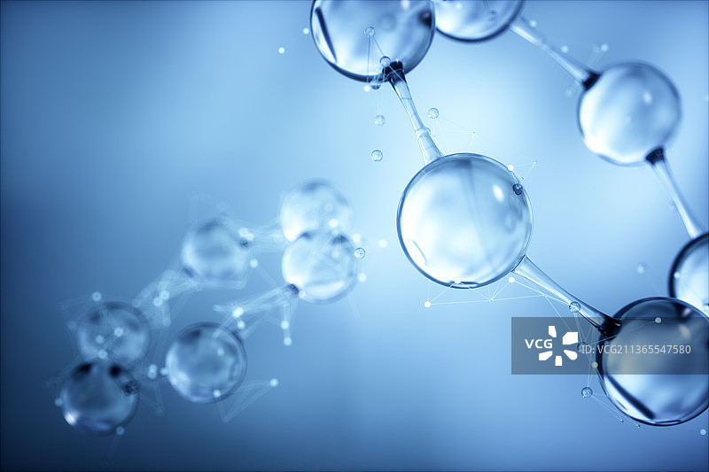 3D渲染的分子结构图片素材