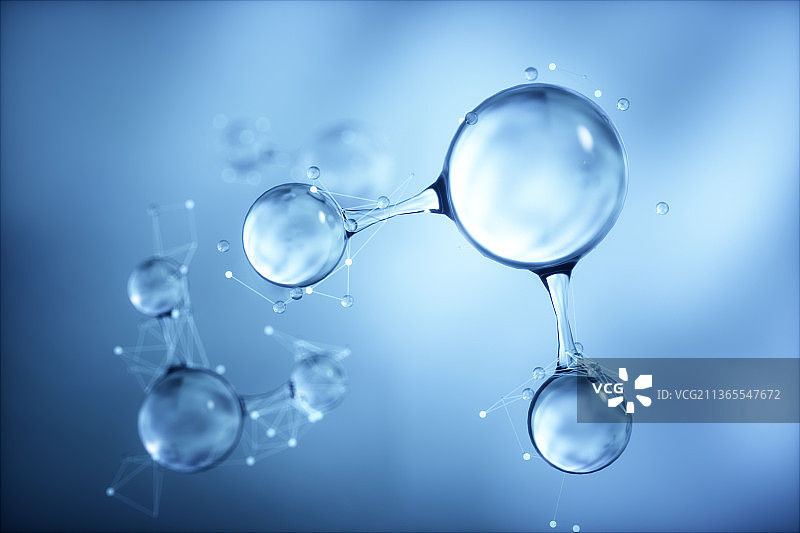 3D渲染的分子结构图片素材