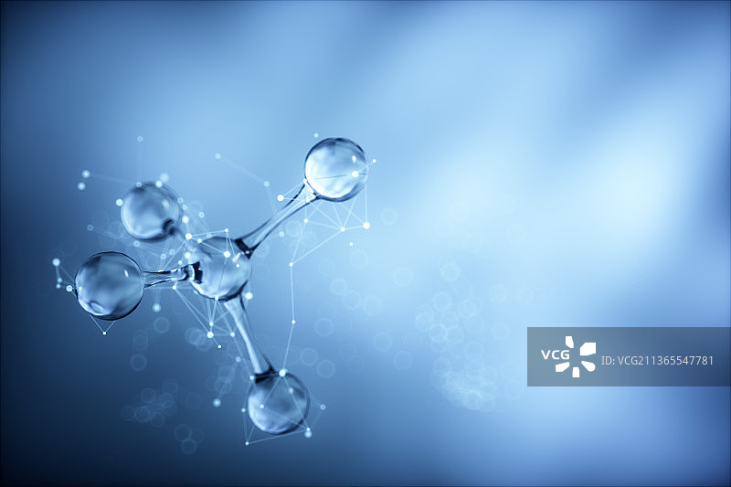 3D渲染的分子结构图片素材