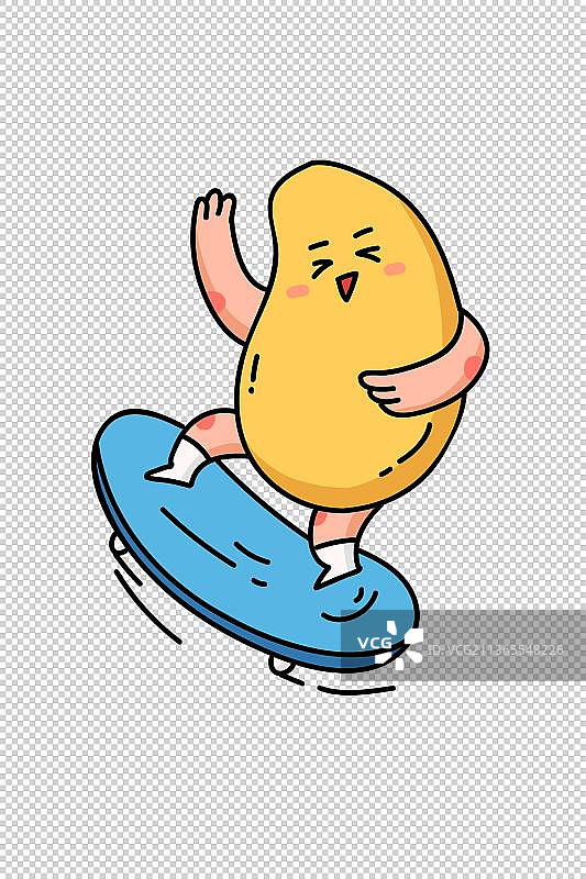 玩滑板的芒果图片素材