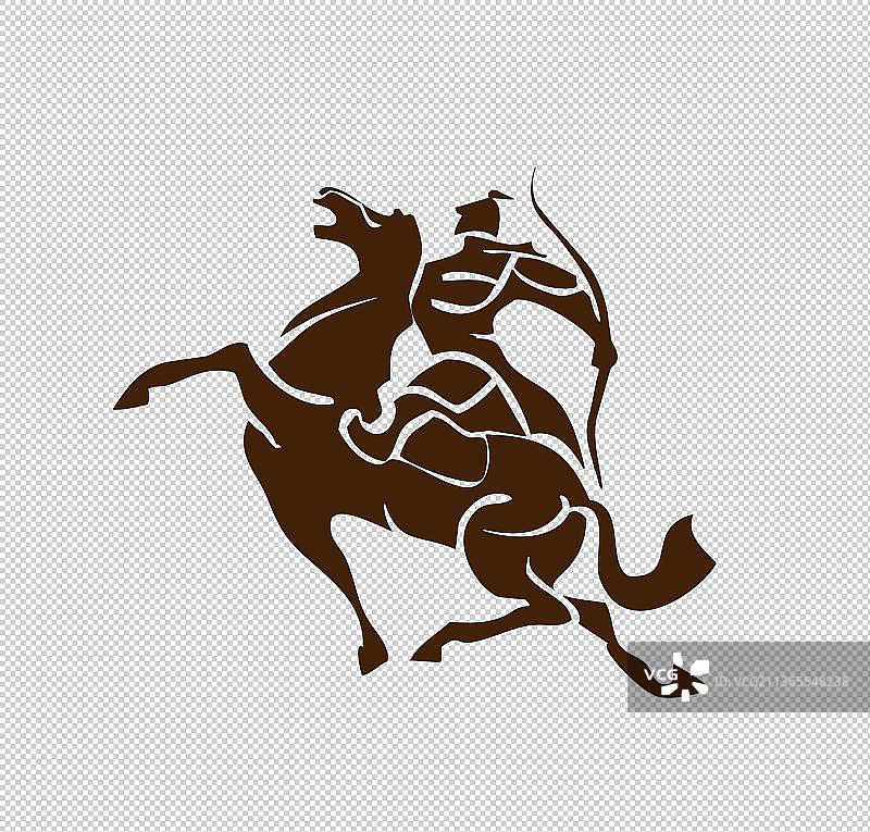 古代骑马武士威刚风姿形象标志矢量图图片素材