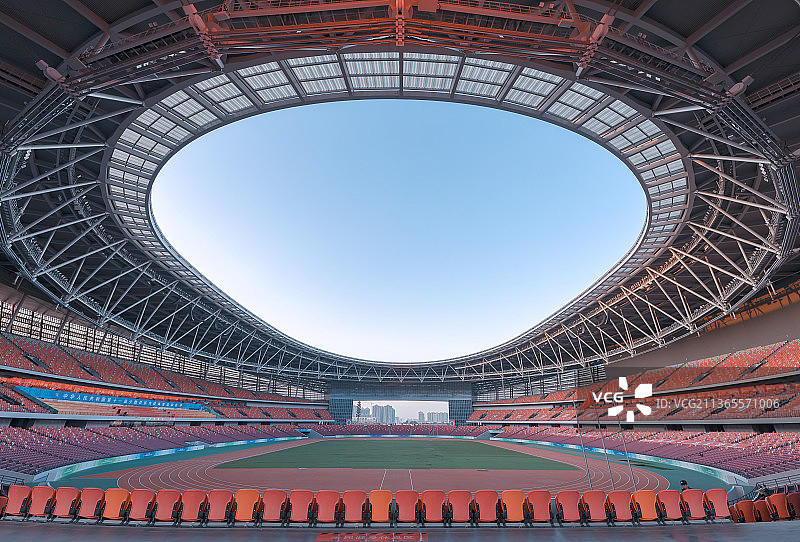 中国河南省郑州市奥林匹克公园落日晚霞图片素材