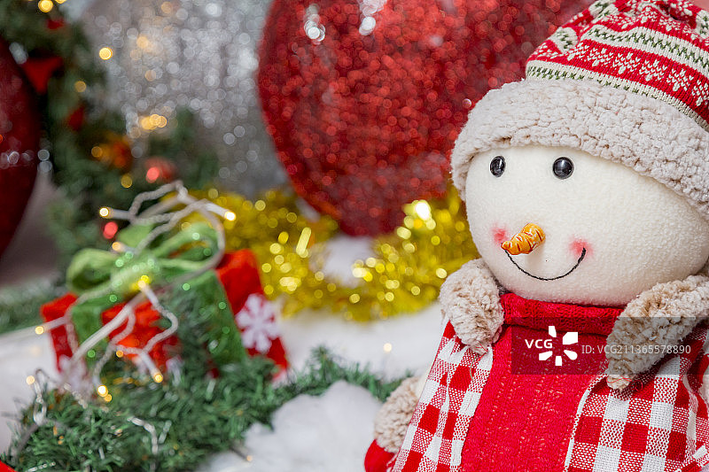 圣诞节雪人与礼物装饰图片素材