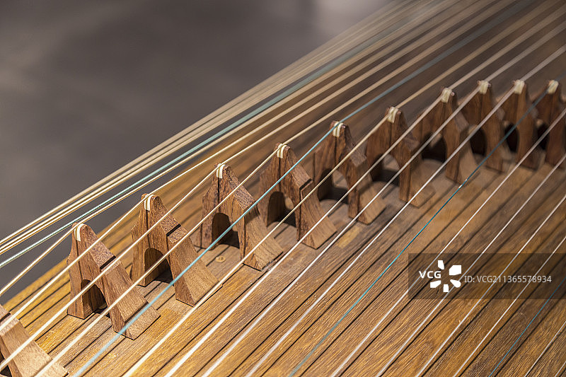 中国乐器古筝局部特写图片素材