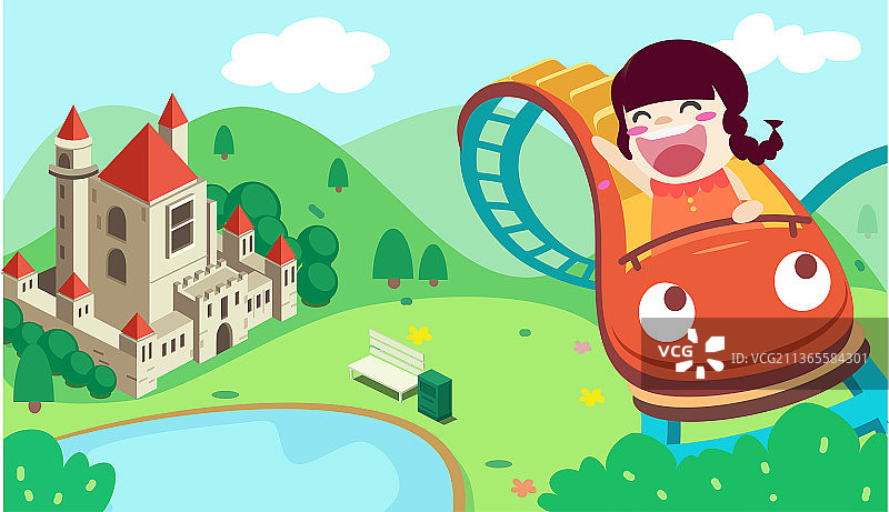 游乐场游戏插画图片素材