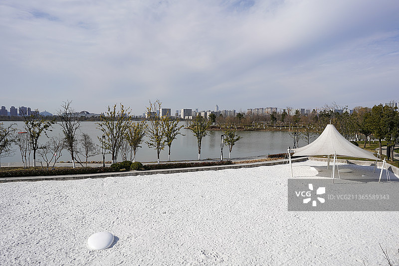 江苏省 南通市 紫琅湖公园 白沙滩图片素材