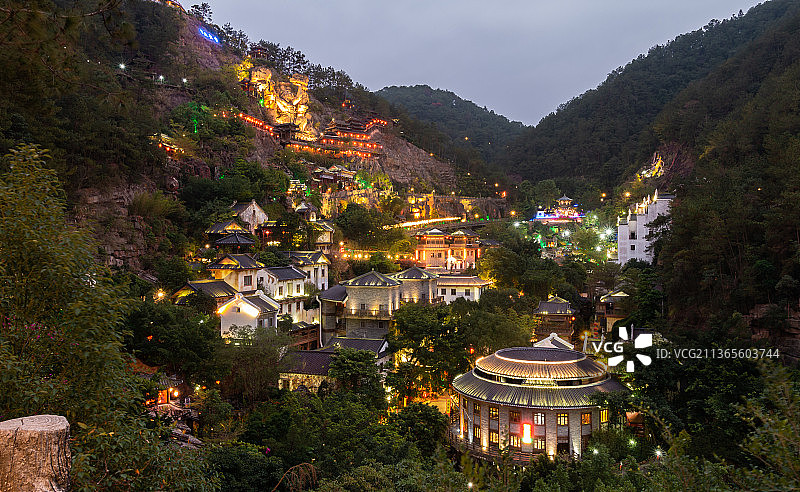 客家小镇夜景图片素材
