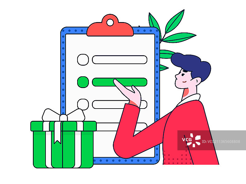 邀请好友进行问卷调查扁平矢量概念运营插画图片素材