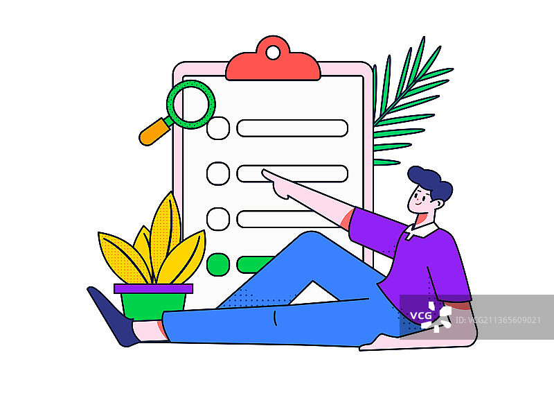 邀请好友进行问卷调查扁平矢量概念运营插画图片素材