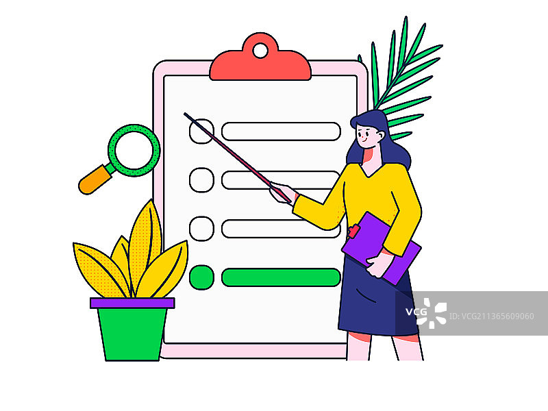 邀请好友进行问卷调查扁平矢量概念运营插画图片素材