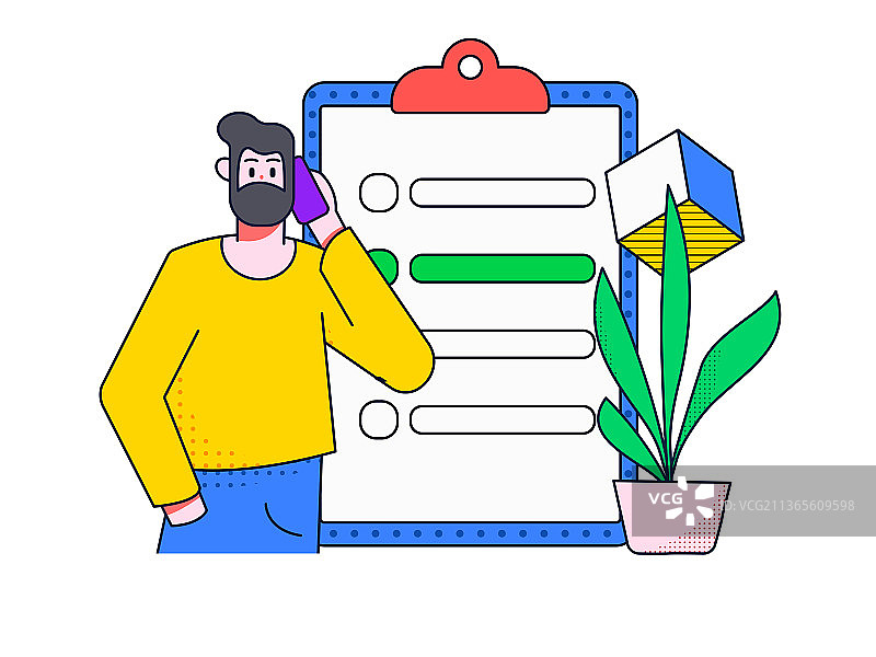 邀请好友进行问卷调查扁平矢量概念运营插画图片素材