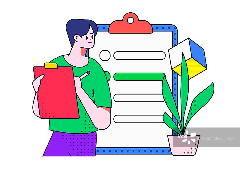 邀请好友进行问卷调查扁平矢量概念运营插画图片素材