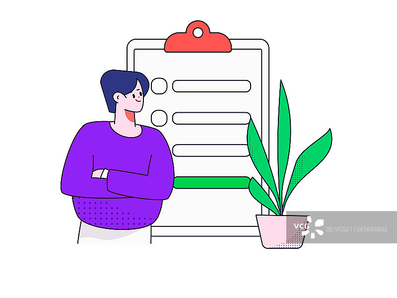 邀请好友进行问卷调查扁平矢量概念运营插画图片素材