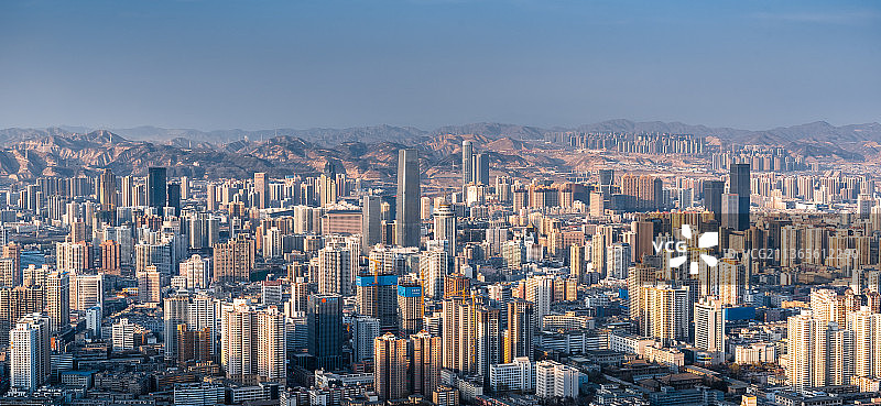 兰州城市天际线俯瞰图片素材