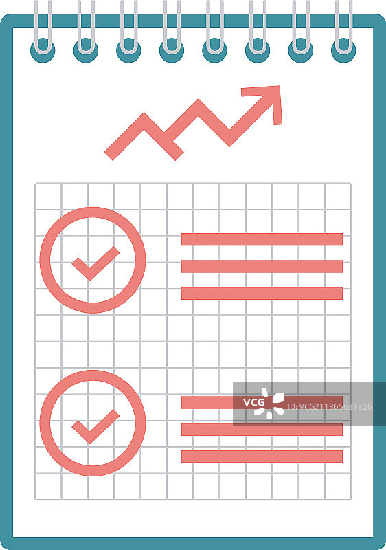 带有分析列表的记事本图片素材