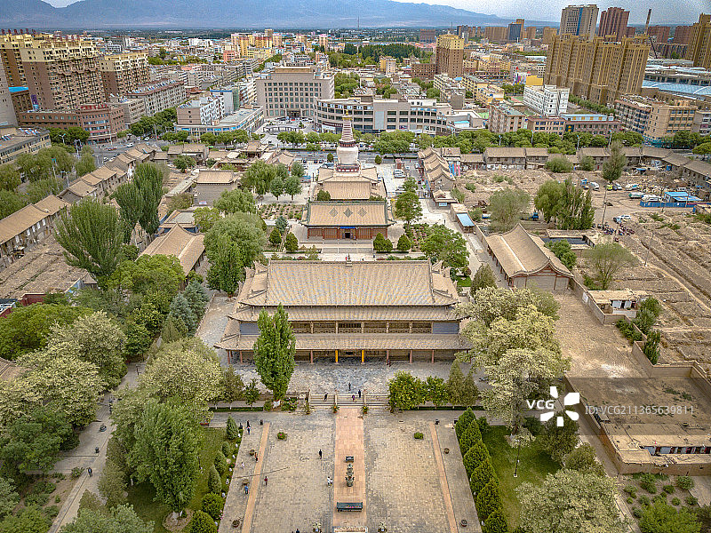 航拍甘肃省张掖大佛寺图片素材