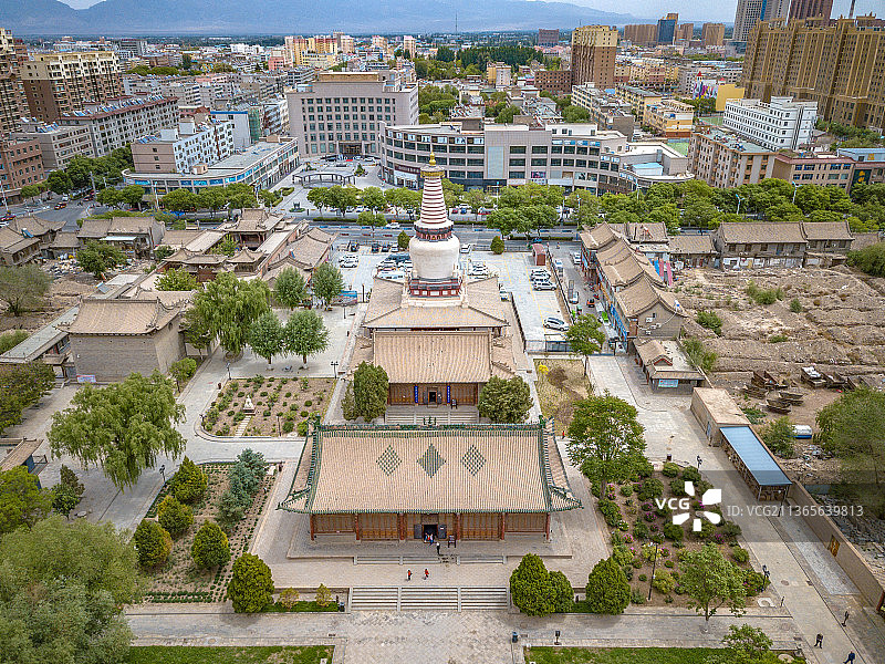 航拍甘肃省张掖大佛寺图片素材