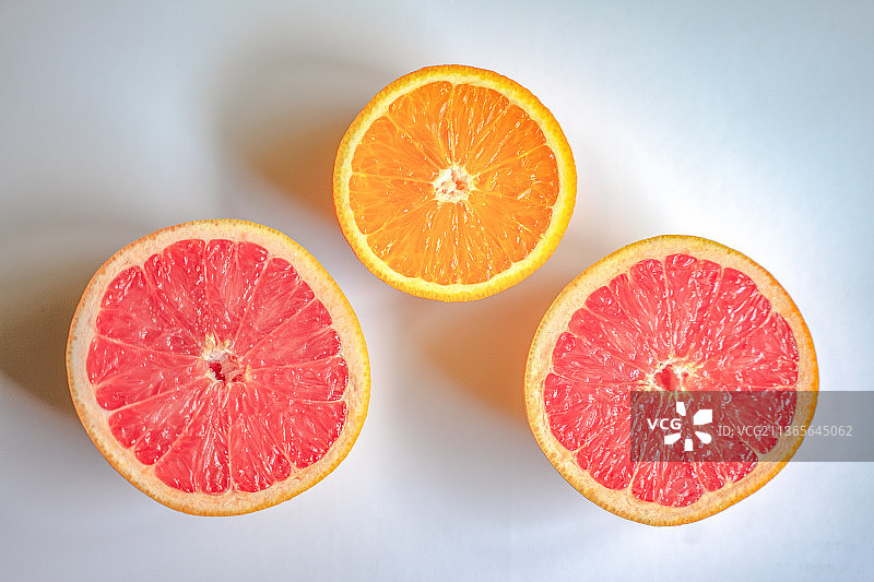橙子与西柚剖面特写图片素材