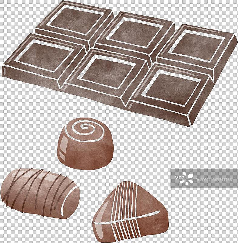 扁平水彩纹理巧克力图片素材