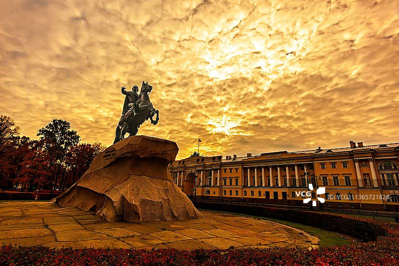 圣彼得堡青铜骑士像图片素材